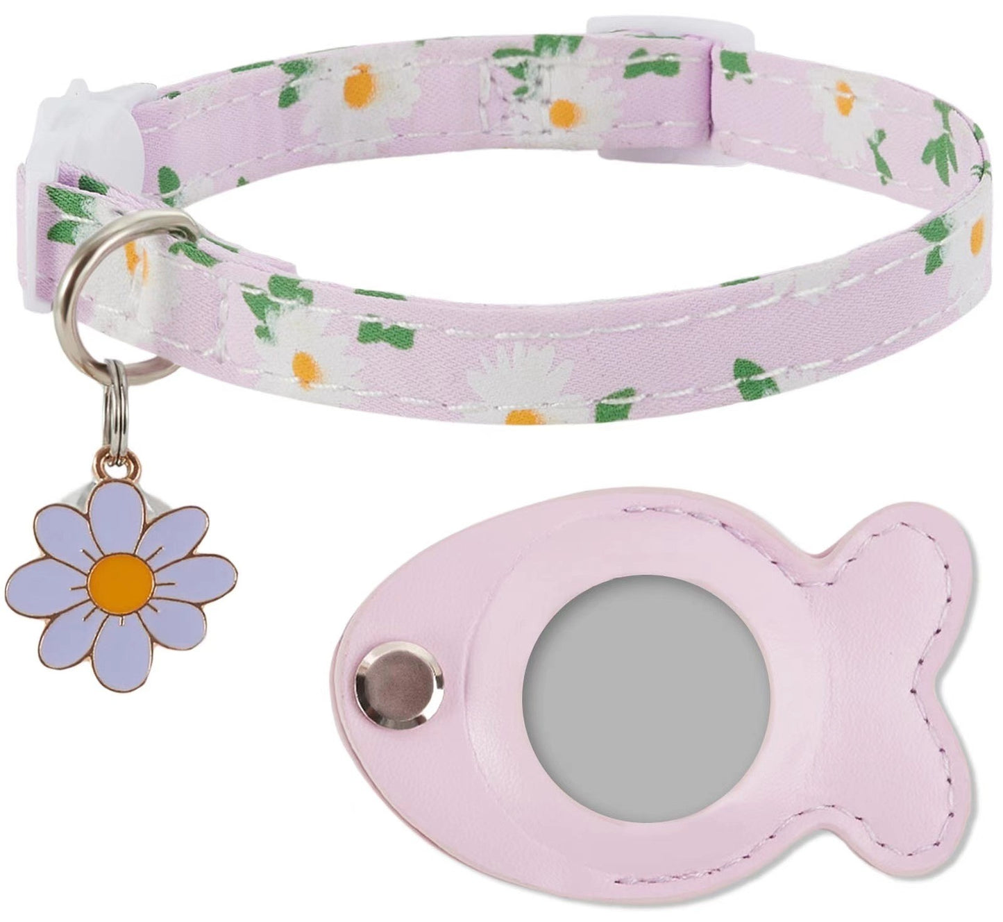 Floral AirTag Cat Collar with Bell & Safety Buckle