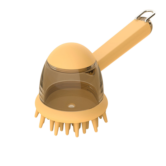 Pet Bath & Massage Brush with Shampoo Dispenser