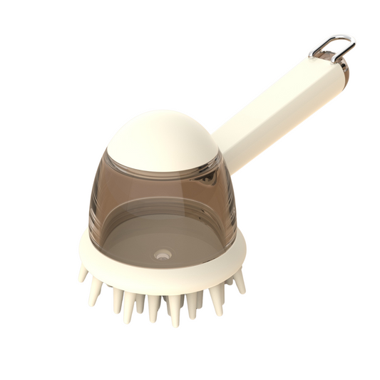Pet Bath & Massage Brush with Shampoo Dispenser