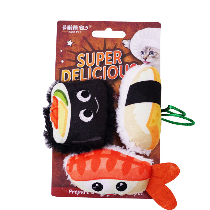 Delicious Food Catnip Plush Pet Toy Set
